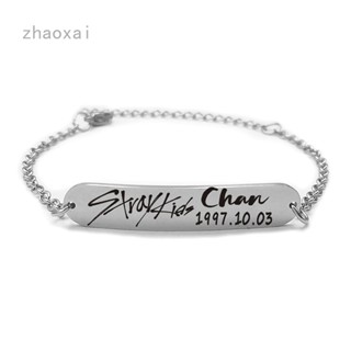 ZX Stray Kids Nome Aniversário Aço Cor Inoxidável Pulseira De Letras Longas