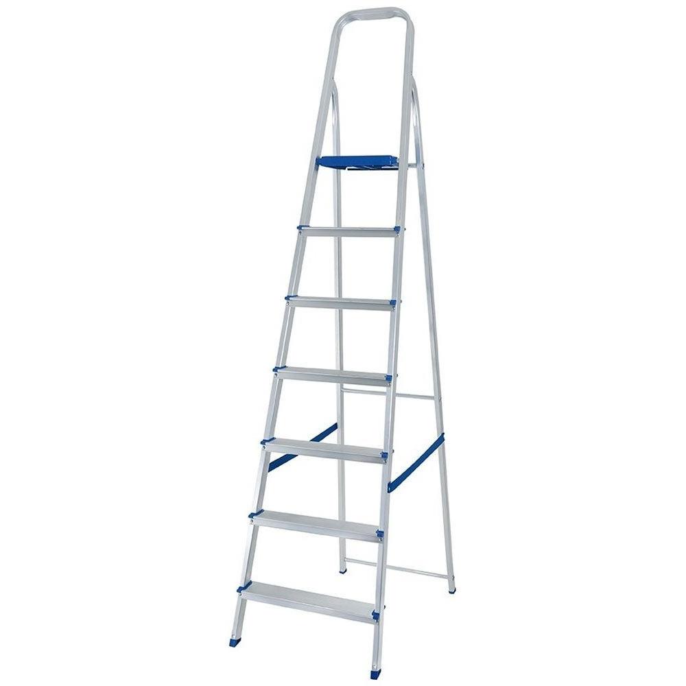 Escada De Alumínio Doméstica 7 Degraus Mor em Oferta na Shopee