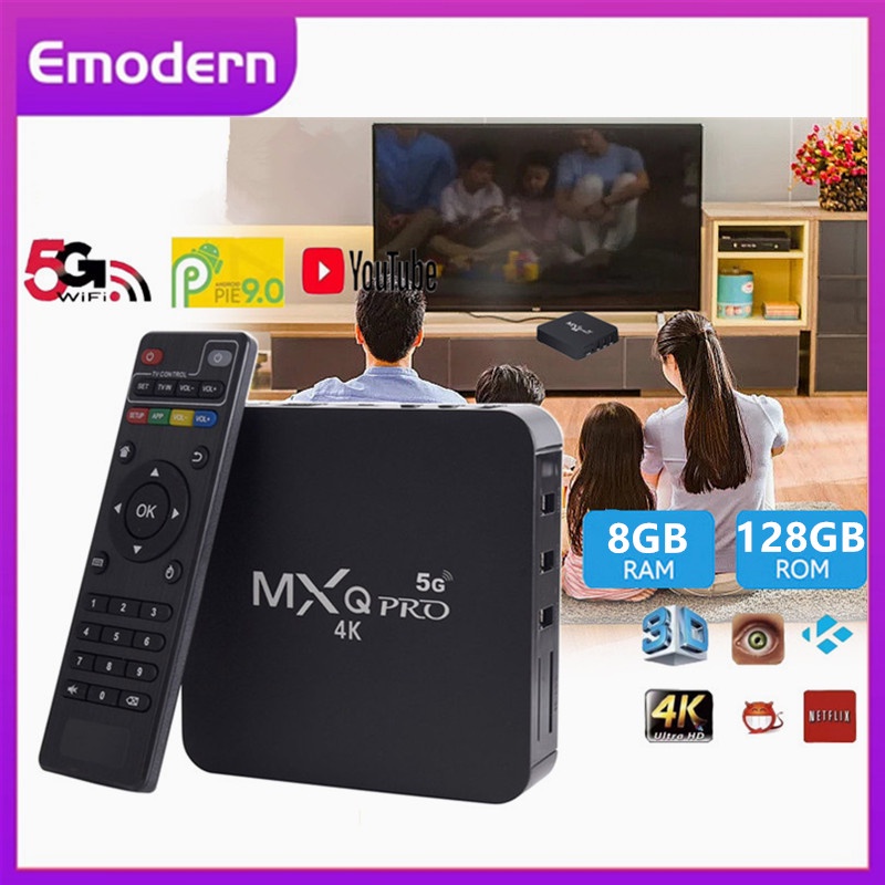 MX Q PRO 4K 5G TV Inteligente Android 10.0 8 + 128GB 16 + 256GB HD