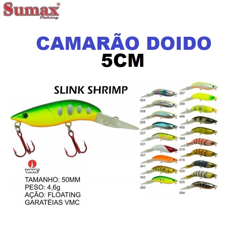 ISCA ARTIFICIAL MEIA AGUA SUMAX CAMARAO DOIDO SLINKY SHRIMP 50 - 5CM - 4,6GR