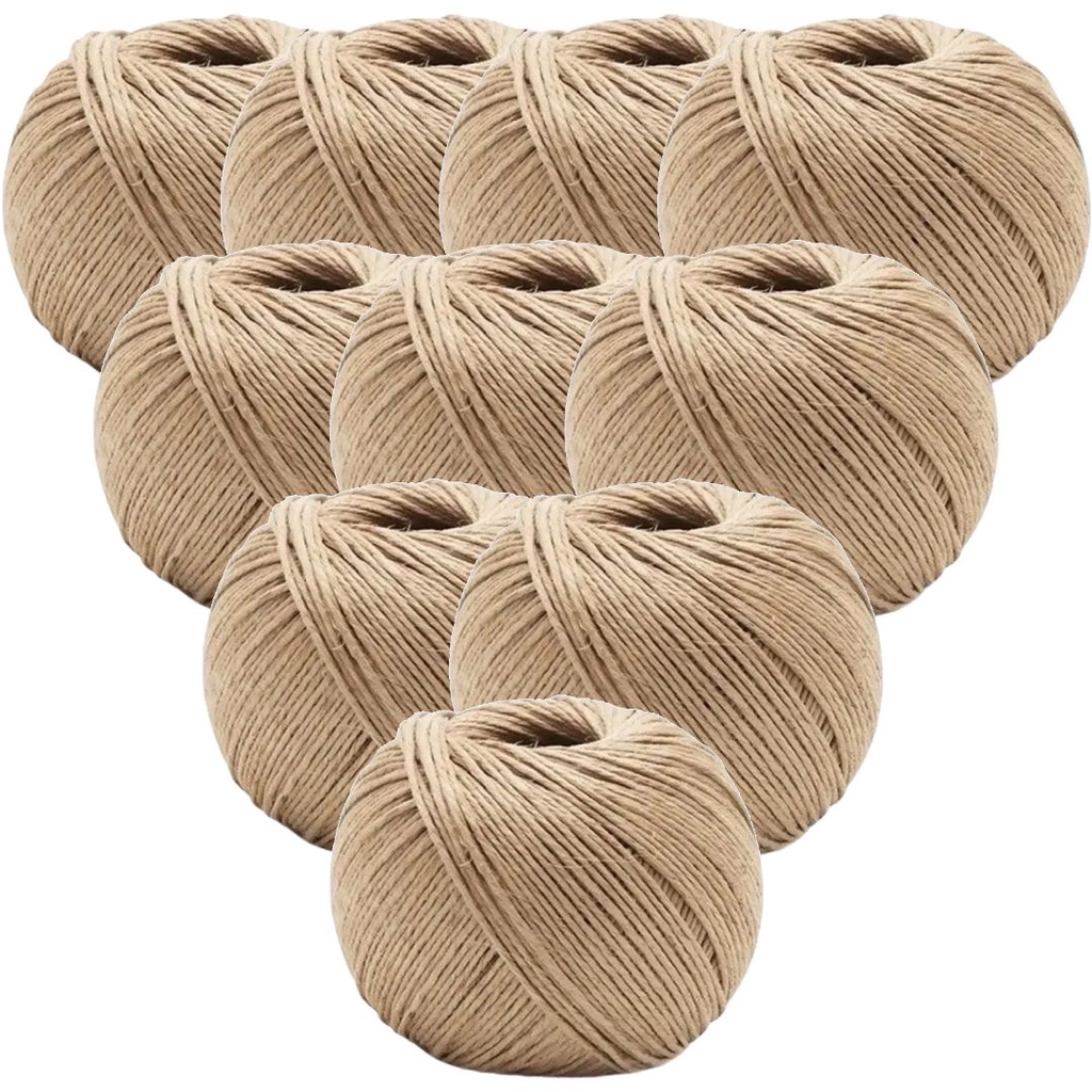 KIT C/10 Un. Fio Cordão Barbante Rami 2mm Rolo 200g Sisal Aprox 180mts Artesanato Convite Presente