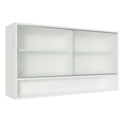 Armário de Cozinha Aéreo 2 Portas de Correr de Vidro e 1 Nicho Branco Glamy Madesa