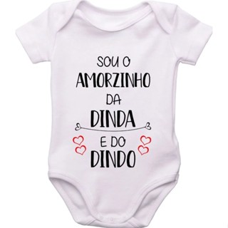 Body roupinha de bebê personalizado sou o amorzinho da dinda e do dindo em Oferta na Shopee