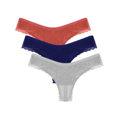 Kit 3 Calcinhas de Renda Lingerie Premium de Luxo