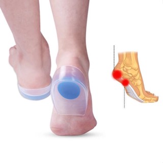 Palmilha Gel Ortopedico Silicone Calcanhar Dor Fascite Aumento de Altura Calcanheira Anti Impacto