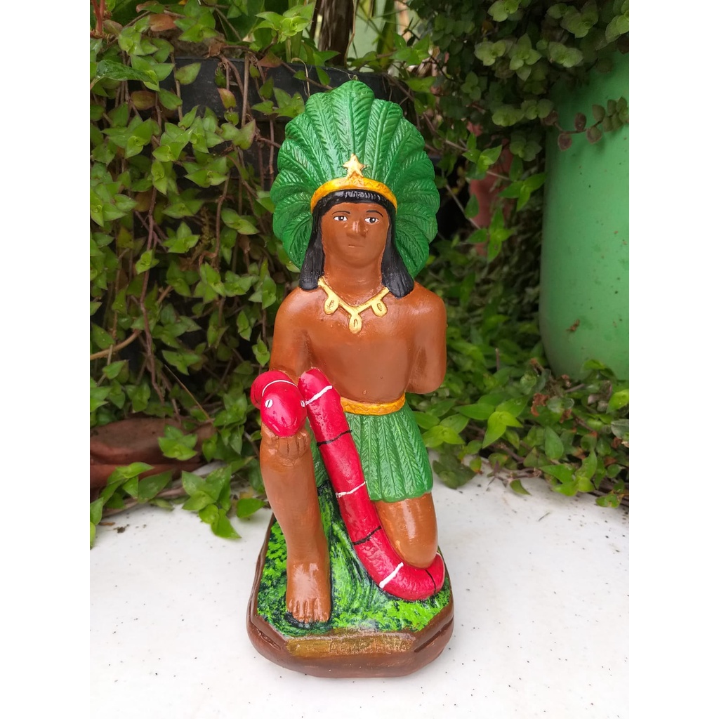 ESTATUA CABOCLO ARARIBÓIA EM GESSO 22CM
