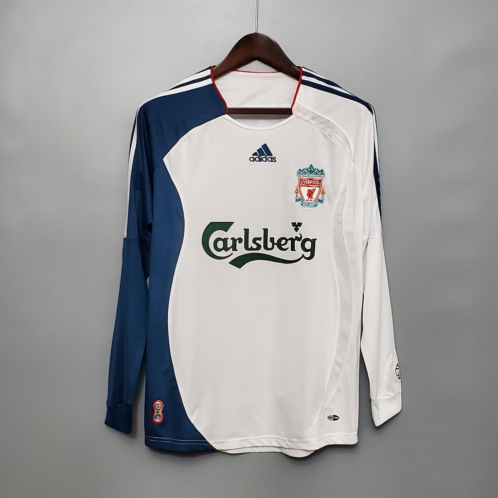 06/07 Camisa De Futebol Retrô Manga Longa Liverpool Away Jersey