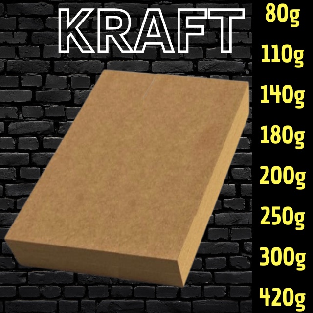 Papel Kraft Natural (Medidas A4, A3 e 30,5x30,5) 80g 110g 140g 180g 200g 250g 300g 420g em Oferta na Shopee