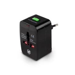 Gshield Adaptador Universal de Tomada para Viagem Bivolt Padrão Internacional 3 Pinos, Tank Preto