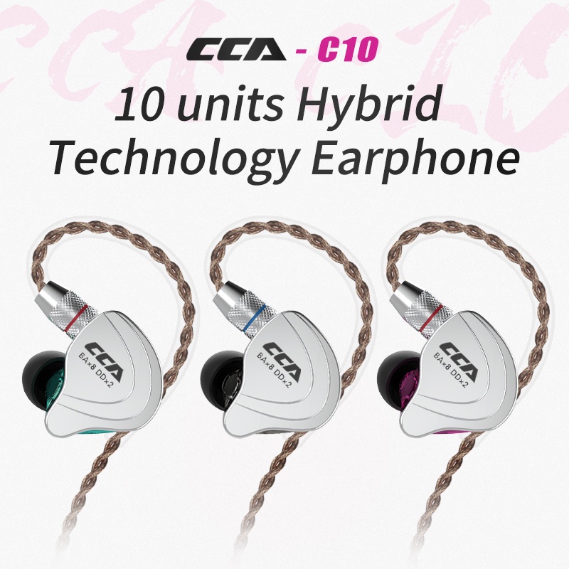 CCA C10 4ba + 1dd Híbrido Na Orelha Fone De Ouvido Hifi Dj Monito Running Sports 5 Unidade De Acionamento Fones Cancelamento De Ruído C12 ZS10 pro KZ 0,78 0,75