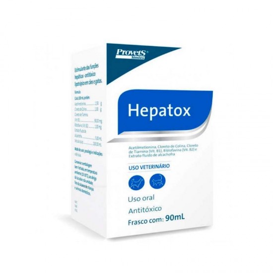 Antitóxico Hepatox para Cães e Gatos 90ml - Pets