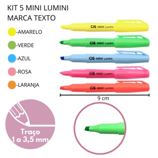 KIT 5 MINI MARCA TEXTO  CIS MINI LUMINI - NEON em Oferta na Shopee