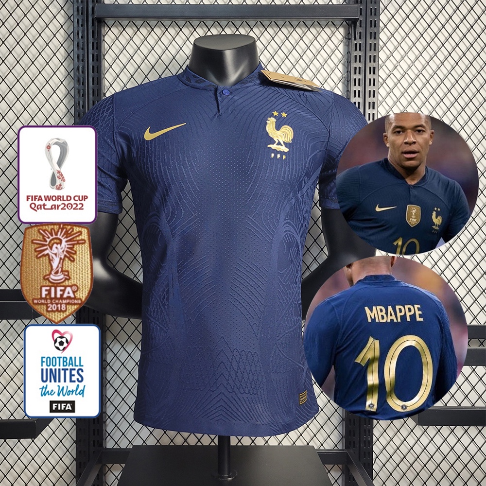 Copa Do Mundo 2022-23 Camisa França I Player Verson de Futebol Versão do Jogador Camisa