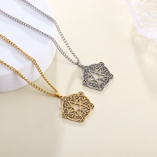 Amuleto De Aço Inoxidável Dawapra Wicca Cinco Pontas Estrela Bruxa Colar Astrologia Homens Mulheres Moda Joias Acessórios