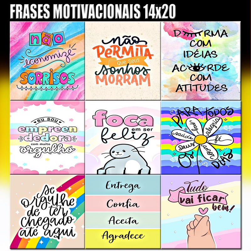 Quadros Decorativos 14X20 Frases Bonitas Decoração Placa parede Inspiradoras