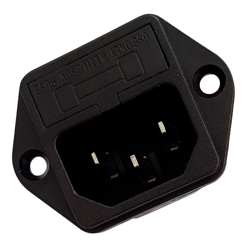Conector Tomada de Força Macho Tripolar As-07 com Porta Fusível 250V 10A em Oferta na Shopee