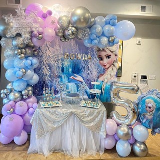 108pcs Disney Tema Congelado Festa De Aniversário Balões Garland Arch Kit 3 4 5a Princesa Floco De Neve Bola De Folha Decoração De Chuveiro De Bebê