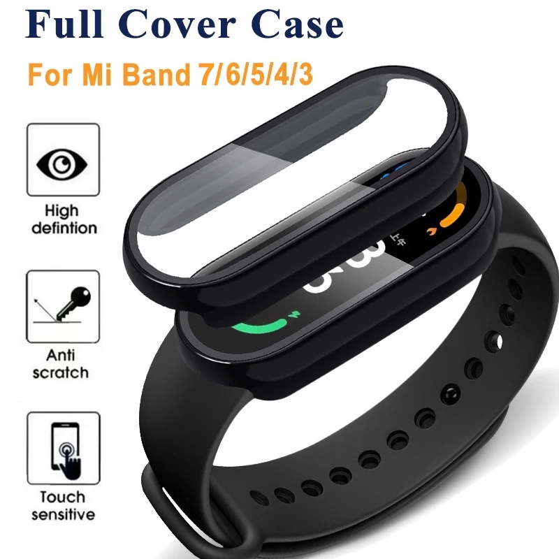 2em1 Capa Protetora De Tela + 3D Filme Para Xiaomi Mi Band 9 8 7 6 5 4 3 À Prova De Choque Miband 6 7 NFC