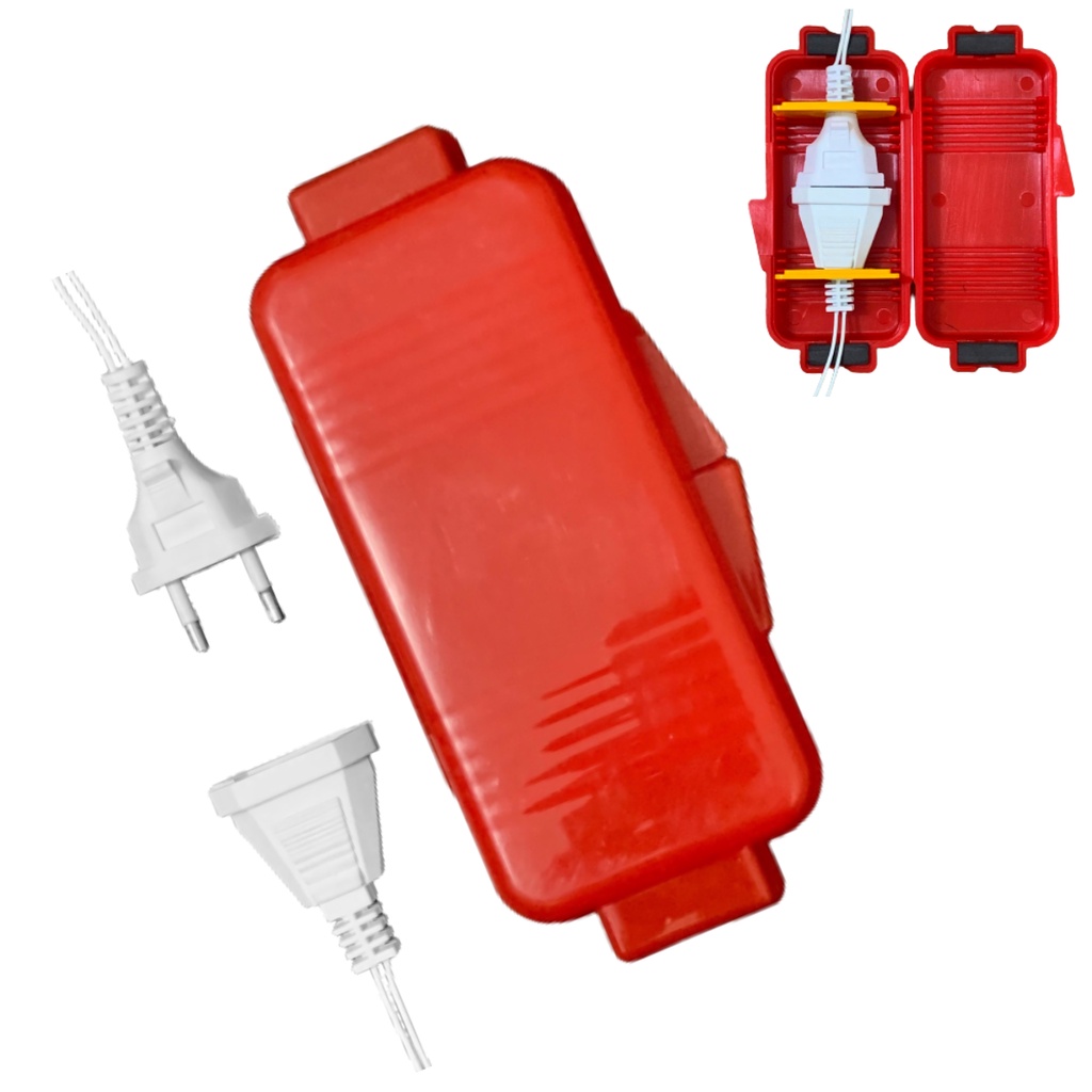 Protetor De Tomada Extensão Emenda junção Contra Choque humidade água p/ lava-jato cortador de grama