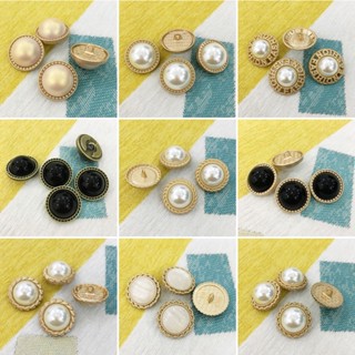 10Pcs Botões De Pérola Vintage Para Revestimento De Fato Agulha De Luxo Metal Diamante Vestido Acessórios Decorativos
