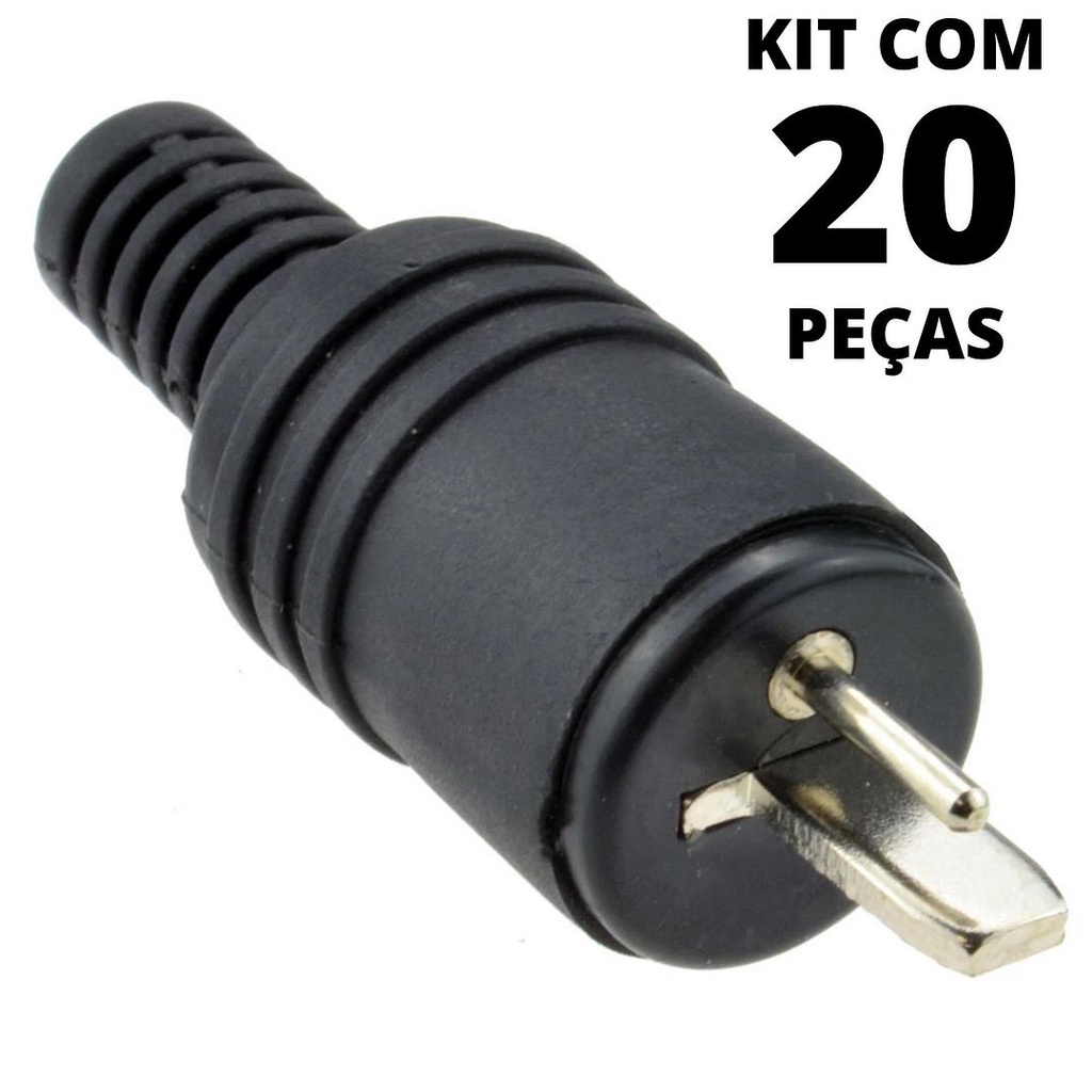 20un Conector Plug Paf Din 2 Pinos Macho Vitrola Antiga C&B Conectores