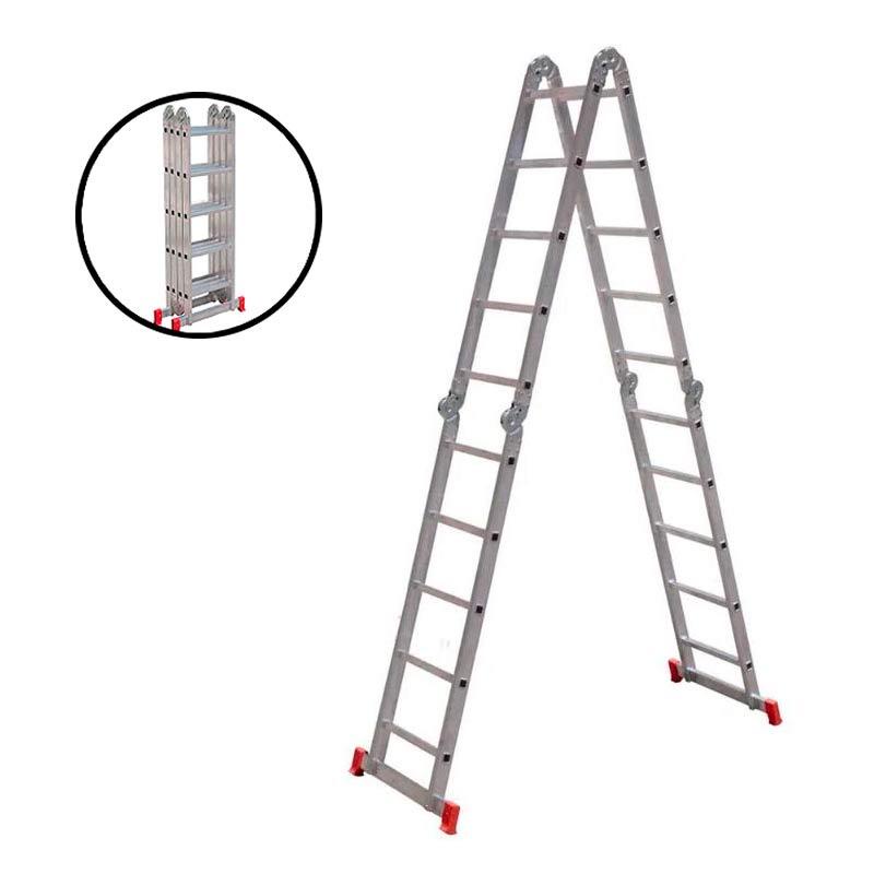 Escada de Alumínio Articulada 20 Degraus 5,23 Metros Com 13 Posições ESC0294 BOTAFOGO em Oferta na Shopee