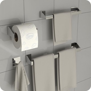 Kit Acessórios Para Banheiro Inox 4 Peças Master Slim DF