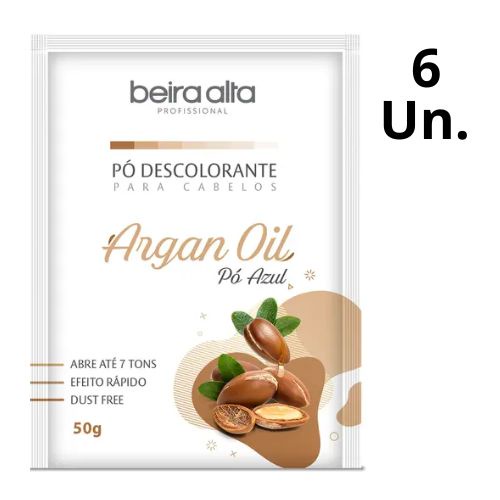 Kit C/6 Pó descolorante sache Argan 50g Beira Alta