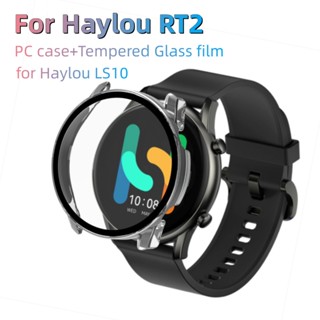 Para Haylou RT2/LS10 Smart Watch Case Rígida PC Com Película De Vidro Temperado Cobertura Total Da Caixa De Relógio