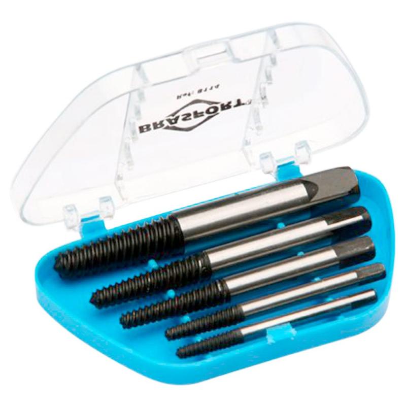 Jogo de Extrator de Parafusos Quebrados Kit com 5 Peças 8114 BRASFORT em Oferta na Shopee