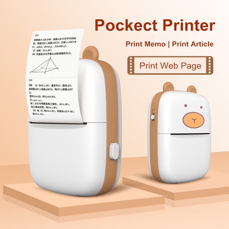 Mini Impressora HD Pocket De Etiquetas Fofas Papel Térmico Sem Fio Máquina De Impressão 2d Para Pequenas Empresas IPhone