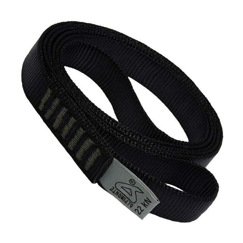 Anel de Fita Tubular 80cm 20mm 22kN Preto Ancoragens Altura Rapel Alpimonte