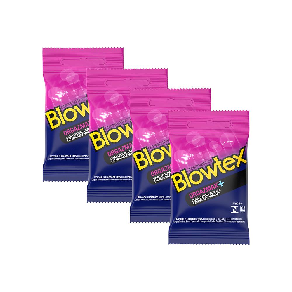 Kit 4 Pacotes Preservativo Blowtex Orgazmax C/ 3 Unidades Cada em Oferta na Shopee