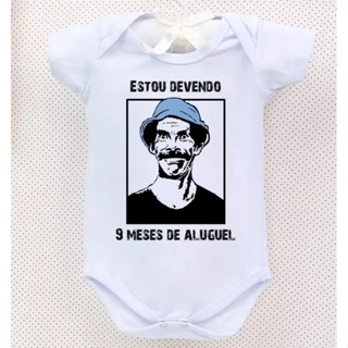 Body roupinha de bebê personalizado estou devendo 9 nove meses de aluguel