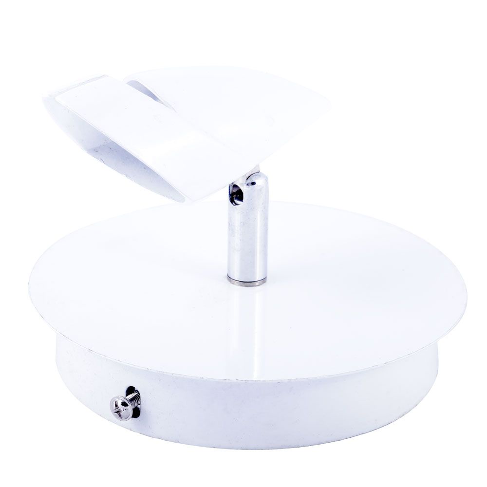 Spot Base De Canopla Branco Com Cromado 1 Lampada Mr16 Dicroica