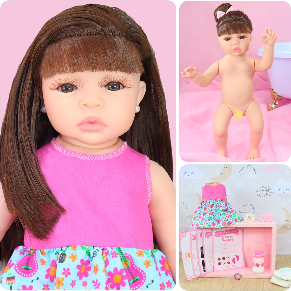 Bebê Reborn Boneca Princesa Realista Pode Dar Banho Corpo De Silicone ...