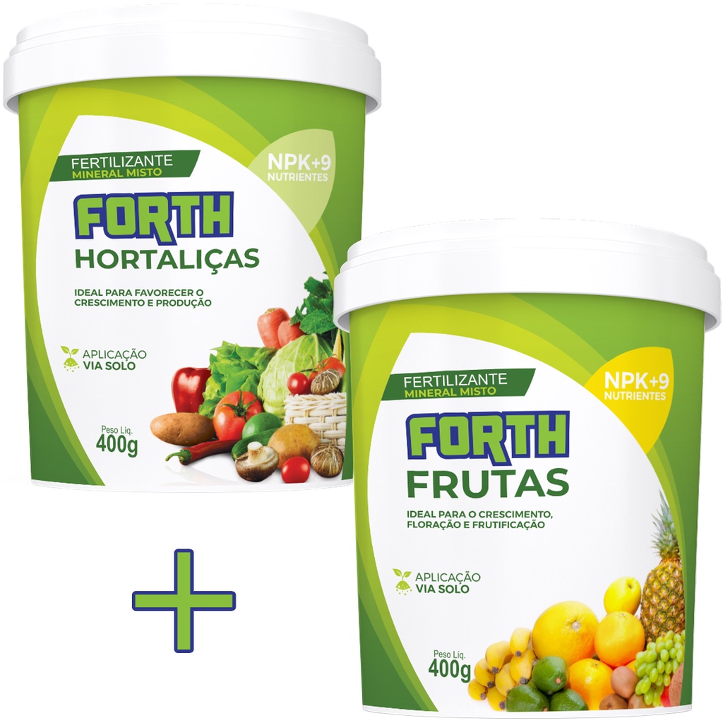 Kit 1 Fertilizante Forth Frutas + 1 Forth Hortaliças 400g em Oferta na Shopee