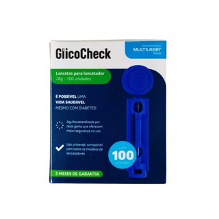 Lancetas Care Plus 28G com 100un GlicoCheck Multilaser HC516