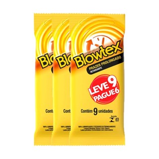 Kit 3 Preservativos Blowtex Retardante Leve 9 Pague 6 unidades