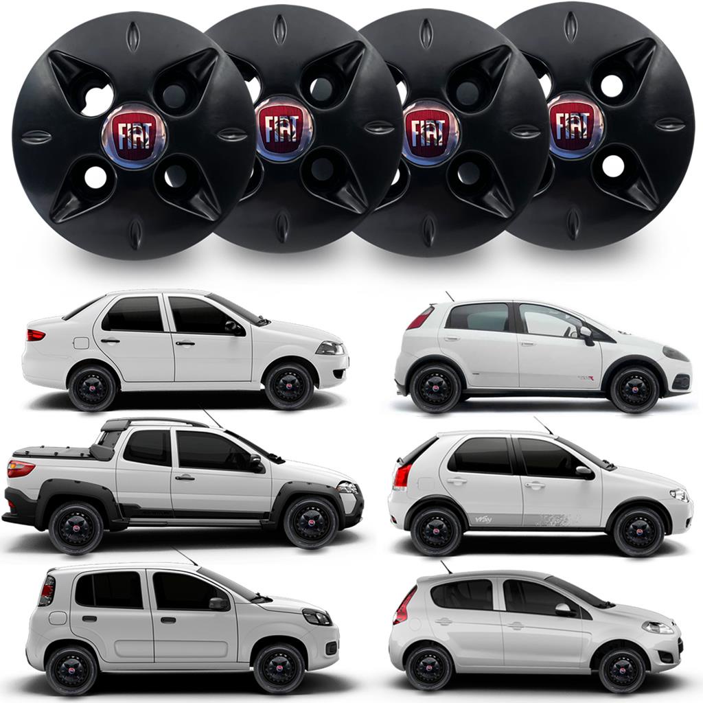 4 un Calota Central Aro 13 14 15 Fiat Calotinha Carlota 100x4 em Oferta na Shopee