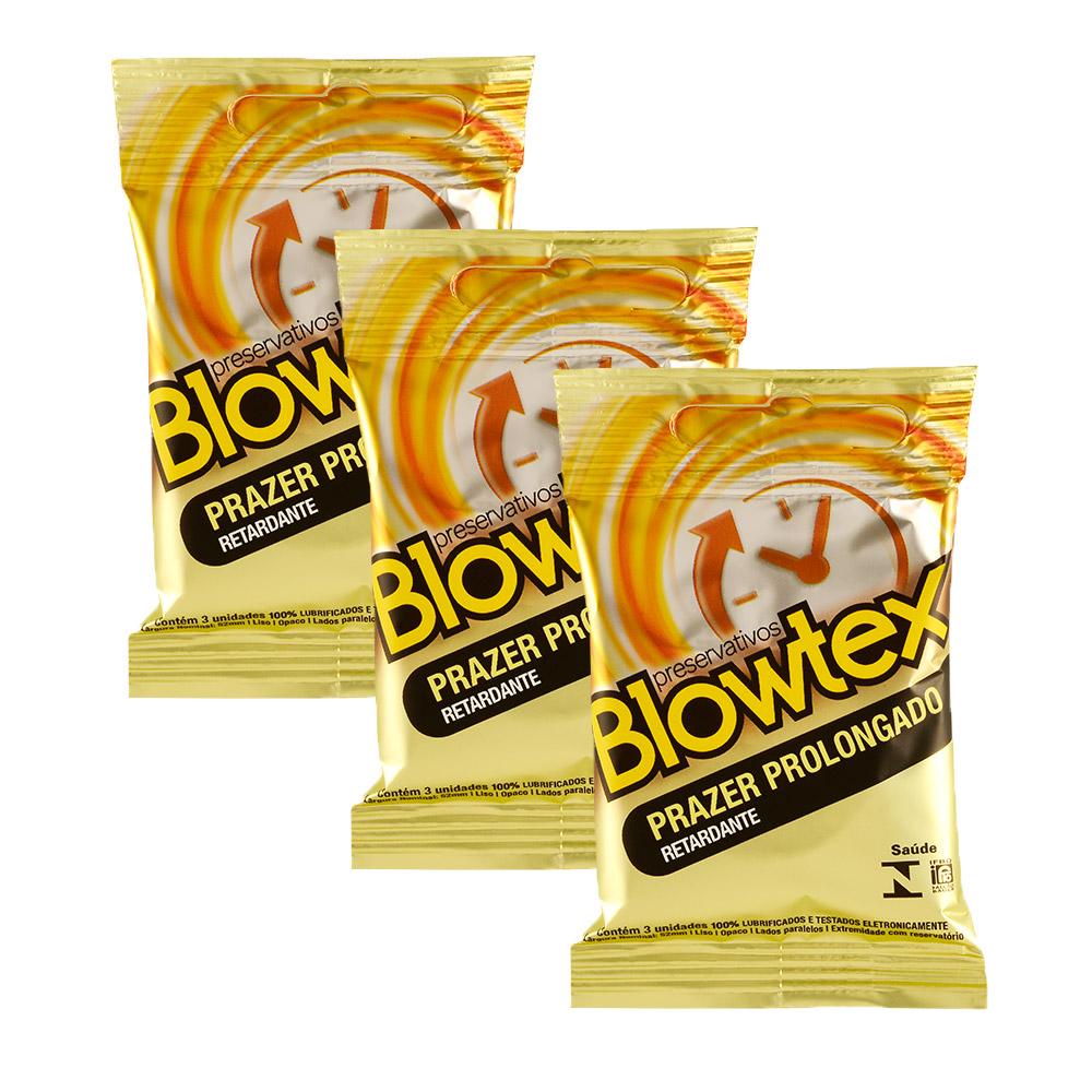 Kit 3 Pacotes Preservativo Blowtex Retardante C/ 3 Unidades Cada em Oferta na Shopee