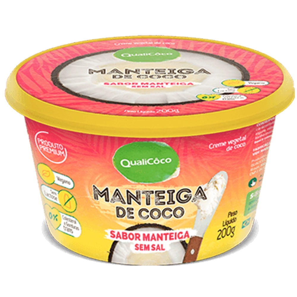 Manteiga de Coco sabor manteiga sem sal 200g - Qualicoco em Oferta na Shopee