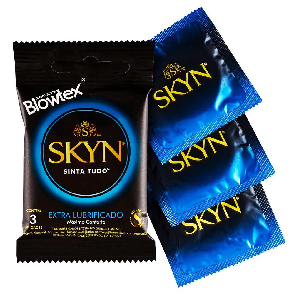 Detalhes do Kit 3 Pacotes Preservativo SKYN Extra Lubrificado C/ 3 Unidades Cada