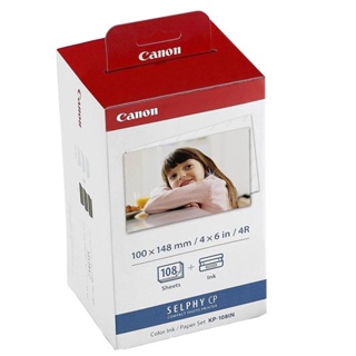 Kit papel e tinta Canon KP-108IN para impressoras SELPHY (108 folhas) em Oferta na Shopee