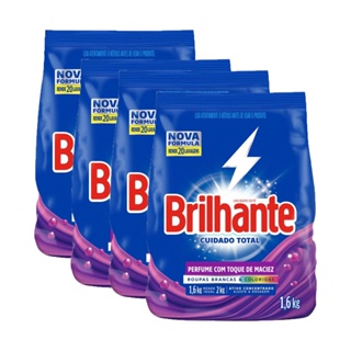 Kit 4 Lava Roupas em Pó Brilhante Roupas Brancas e Coloridas Cuidado Total 1,6kg em Oferta na Shopee