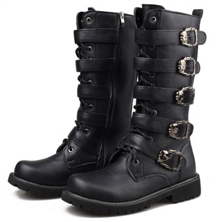 37-46 Botas Grandes-Tamanho Alto-De Couro Da Moda Masculina Altas