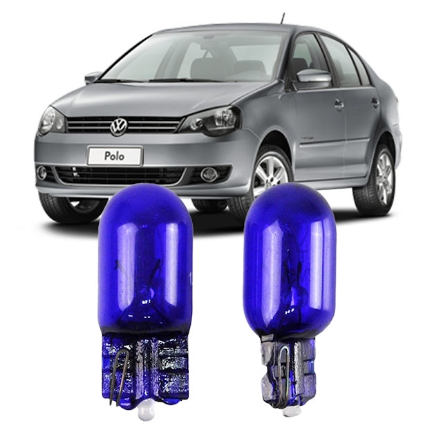 Par Lâmpadas Pingo Super Branca Esmagada T10 Volkswagen Polo Faroleta Teto Placa Lanterna