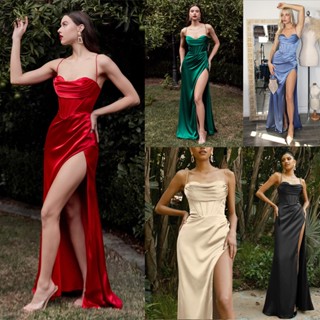 Vestido De Festa Longo Sexy Brilhante Seda Sem Mangas Vestido Feminino ano novo 2023 roupa