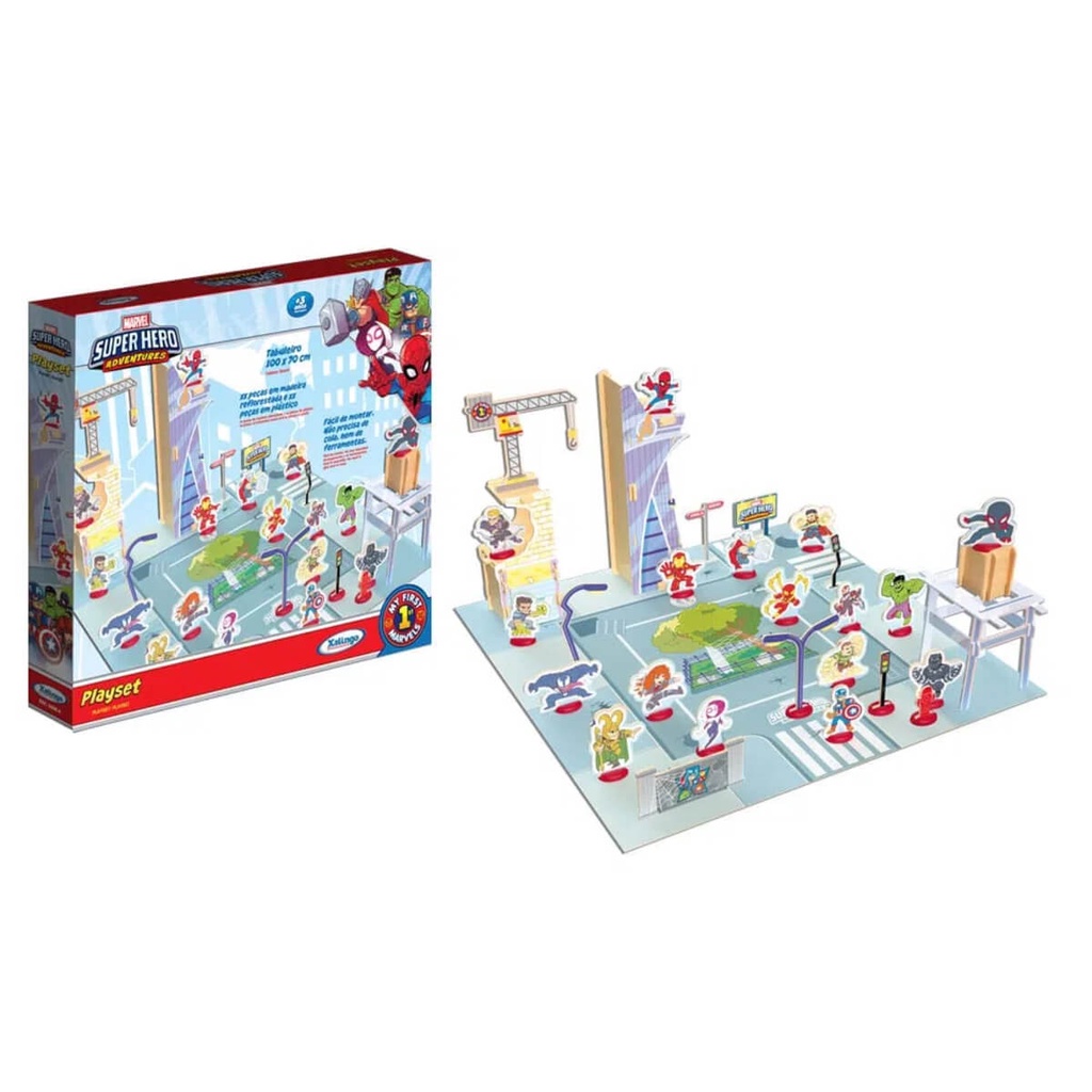 Brinquedo de Montar Playset SuperHero Adventures 99 peças Xalingo - 53954
