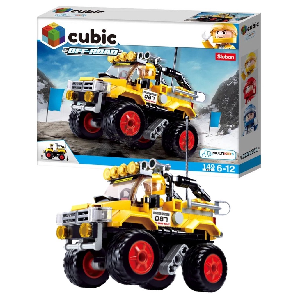 Brinquedo De Montar Carro Amarelo Cubic Adventure Off-Road 149 Peças Acompanha Figura de Ação Multikids BR1480 em Oferta na Shopee
